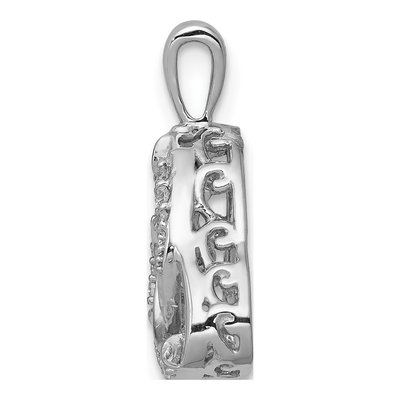 14K White Gold 1/5 ct tw Diamond Vibrant Moving Celtic Pendant – view 3