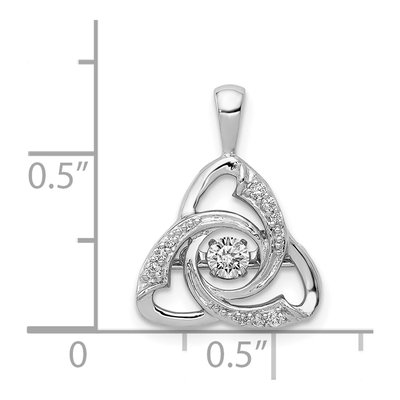 14K White Gold 1/5 ct tw Diamond Vibrant Moving Celtic Pendant – view 5