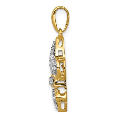 14K Yellow Gold 1/5 ct tw Lab-Grown Diamond Fleur de Lis Pendant – view 2