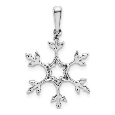 14K White Gold 1/6 ct tw Diamond Snowflake Pendant – view 4