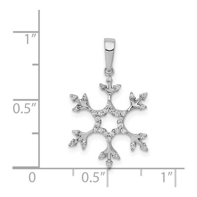 14K White Gold 1/6 ct tw Diamond Snowflake Pendant – view 5