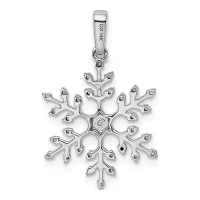 14K White Gold 1/6 ct tw Diamond Snowflake Pendant – view 4