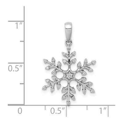 14K White Gold 1/6 ct tw Diamond Snowflake Pendant – view 5