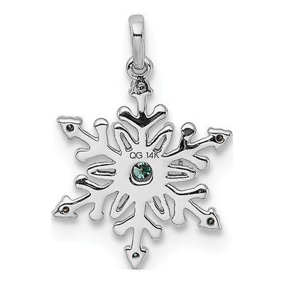 14K White Gold 1/10 ct tw Diamond Snowflake Pendant – view 4