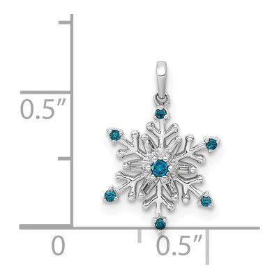 14K White Gold 1/10 ct tw Diamond Snowflake Pendant – view 5