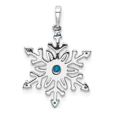 14K White Gold 1/6 ct tw Diamond Snowflake Pendant – view 4