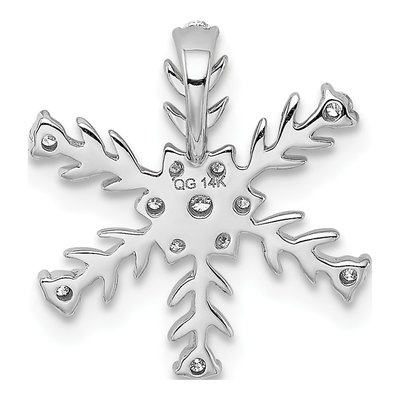 14K White Gold 1/6 ct tw Diamond Snowflake Slide Pendant – view 4