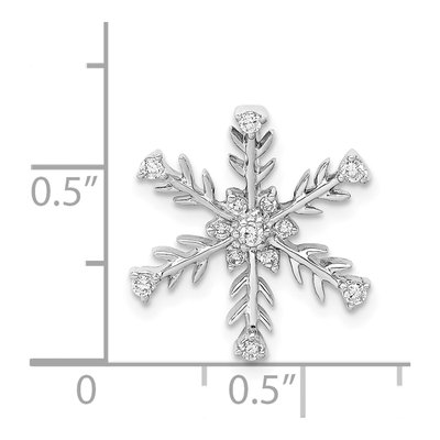 14K White Gold 1/6 ct tw Diamond Snowflake Slide Pendant – view 5