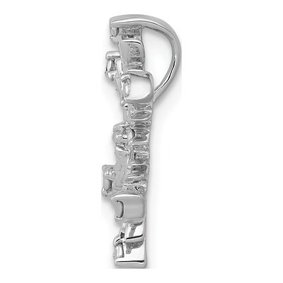 14K White Gold Diamond Snowflake Slide Pendant – view 3