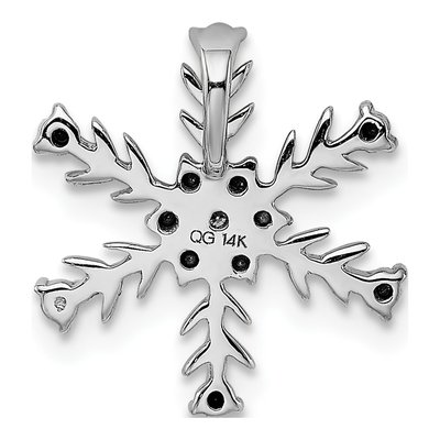 14K White Gold Diamond Snowflake Slide Pendant – view 4
