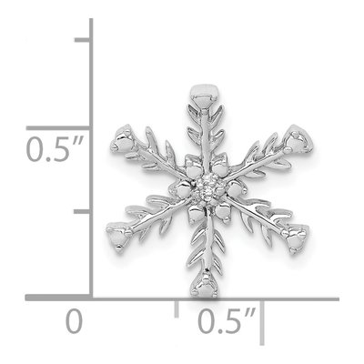 14K White Gold Diamond Snowflake Slide Pendant – view 5