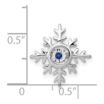 14K White Gold Sapphire Snowflake Slide Pendant – view 2
