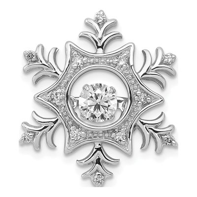 14K White Gold 3/8 ct tw Lab-Grown Diamond Snowflake Slide Pendant