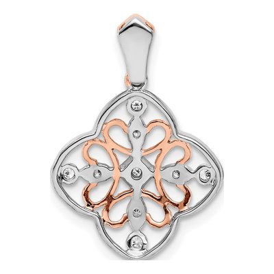 14K White Gold 1/10 ct tw Diamond Vintage Pendant – view 4