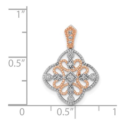 14K White Gold 1/10 ct tw Diamond Vintage Pendant – view 5