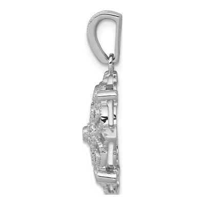 14K White Gold 1/15 ct tw Diamond Vintage Filigree Pendant – view 3