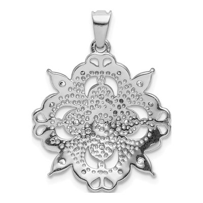 14K White Gold 1/4 ct tw Lab-Grown Diamond Filigree Pendant – view 4