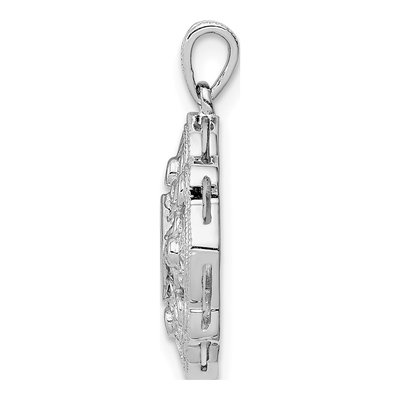 14K White Gold 1/8 ct tw Diamond Vintage Pendant – view 2