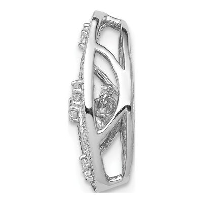14K White Gold 1/4 ct tw Diamond Oval Filigree Slide Pendant – view 2