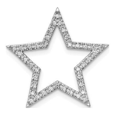 14K White Gold 1/6 ct tw Diamond Star Slide Pendant