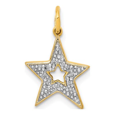 10K Yellow Gold 1/20 ct tw Diamond Star Pendant