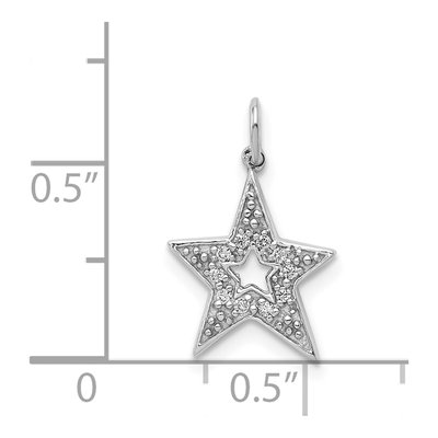 14K White Gold 1/20 ct tw Diamond Star Charm – view 5