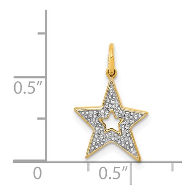 14K Yellow Gold 1/20 ct tw Diamond Star Charm – view 5