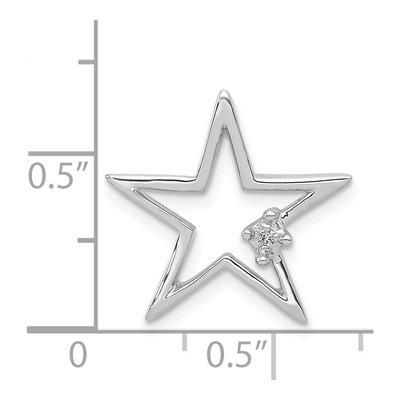 14K White Gold Diamond Star Slide Pendant – view 5