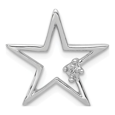 14K White Gold Diamond Star Slide Pendant
