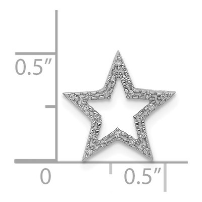 14K White Gold 1/20 ct tw Diamond Star Slide Pendant – view 4