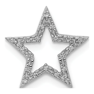 14K White Gold 1/20 ct tw Diamond Star Slide Pendant