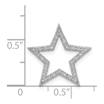 14K White Gold 1/10 ct tw Diamond Star Slide Pendant – view 5