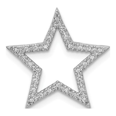 14K White Gold 1/10 ct tw Diamond Star Slide Pendant