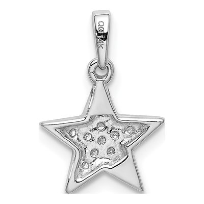 14K White Gold 1/10 ct tw Diamond Star Pendant – view 4