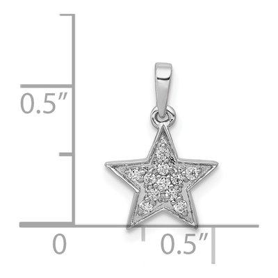 14K White Gold 1/10 ct tw Diamond Star Pendant – view 5