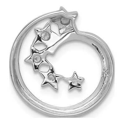 14K White Gold 1/15 ct tw Diamond Stars Slide Pendant – view 4