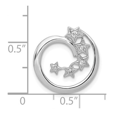14K White Gold 1/15 ct tw Diamond Stars Slide Pendant – view 5