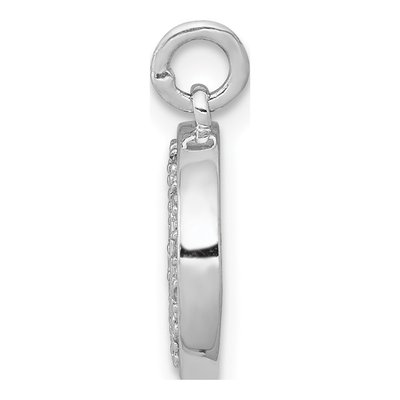 14K White Gold 1/20 ct tw Diamond Moon Pendant – view 3
