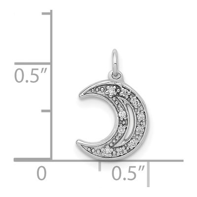 14K White Gold 1/20 ct tw Diamond Moon Pendant – view 5