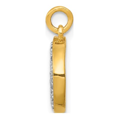 14K Yellow Gold 1/20 ct tw Diamond Moon Pendant – view 3