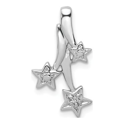 14K White Gold Diamond Shooting Stars Slide Pendant