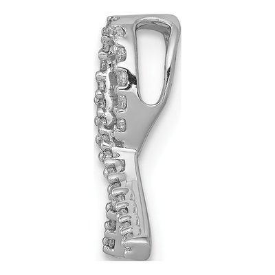 14K White Gold 1/10 ct tw Diamond Awareness Ribbon Slide Pendant – view 3