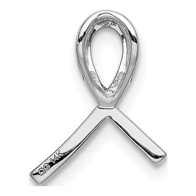 14K White Gold 1/10 ct tw Diamond Awareness Ribbon Slide Pendant – view 4