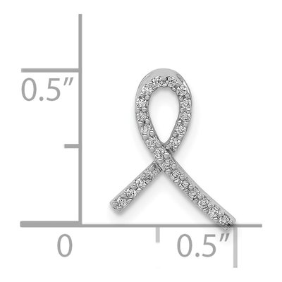 14K White Gold 1/10 ct tw Diamond Awareness Ribbon Slide Pendant – view 5