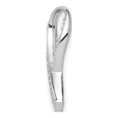 14K White Gold 1/8 ct tw Diamond Awareness Ribbon Slide Pendant – view 3