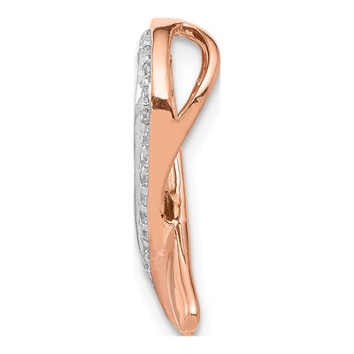14K Rose Gold 0.09 ct tw Diamond Awareness Ribbon Slide Pendant – view 3