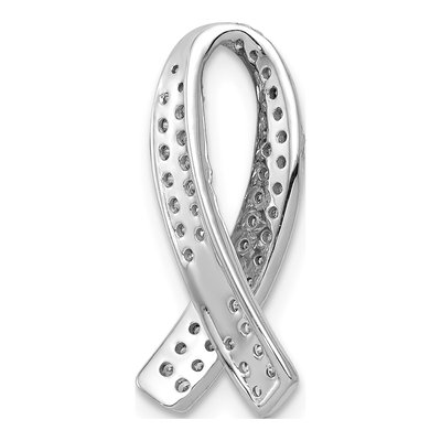 14K White Gold 1/3 ct tw Diamond Awareness Ribbon Charm – view 4