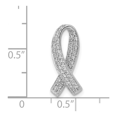 14K White Gold 1/3 ct tw Diamond Awareness Ribbon Charm – view 5