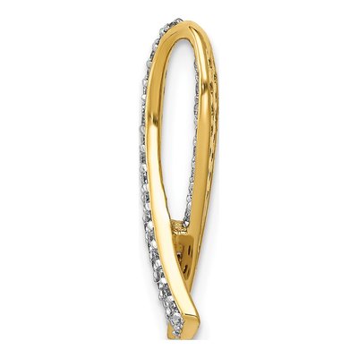 14K Yellow Gold 1/3 ct tw Diamond Awareness Ribbon Slide Pendant – view 3