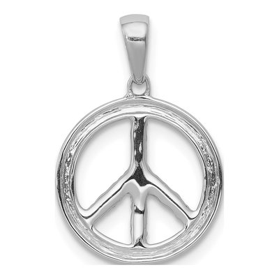 14K White Gold 1/10 ct tw Diamond Peace Sign Pendant – view 4